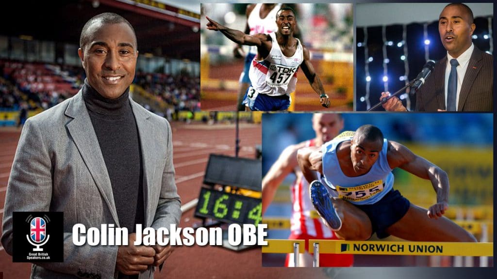 Colin Jackson OBE motivational olympic athletics champion at Great British Speakers