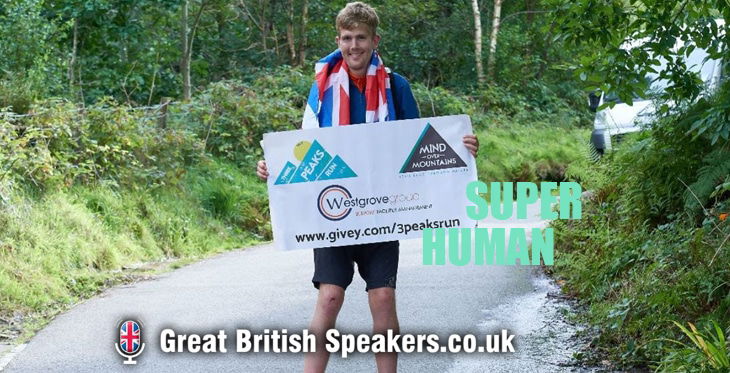 Alex Staniforth National Three Peaks Challenge Run Mental Health Fundraiser motivational speaker book at Great British Speakers