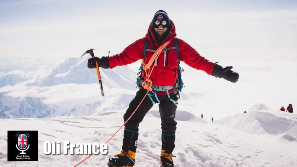 Oli France book risk TEDx adventurer extreme athlete motivational inspirational speaker at official agent Great British Speakers