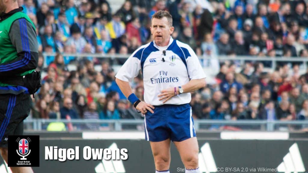 Nigel Owens hire Welsh Rugby Referee Farmer LGBT Diversity after dinner speaker book at agent Great British Speakers
