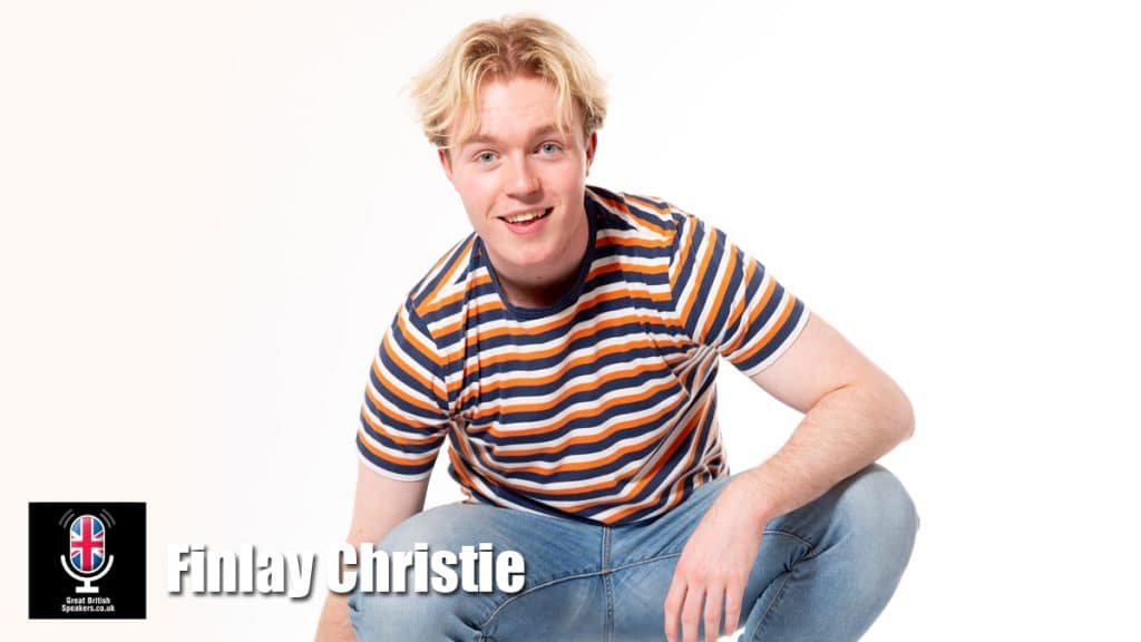 Finlay Christie hire Comedian Stand up corporate entertainment book at agent Great British Speakers