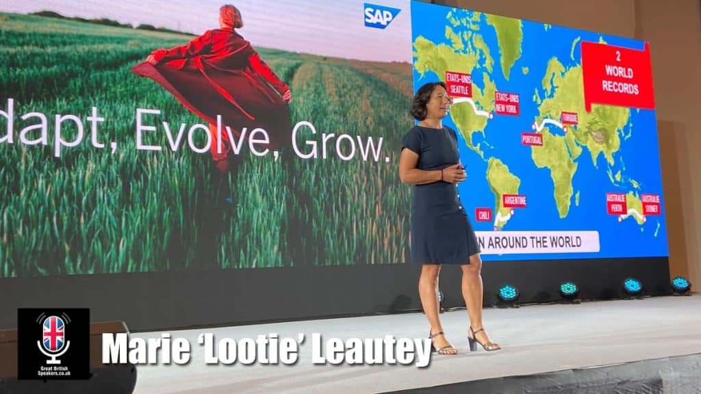 Lootie Marie Leautey CFO business finance woman world recored breaking runner speaker at Great British Speakers
