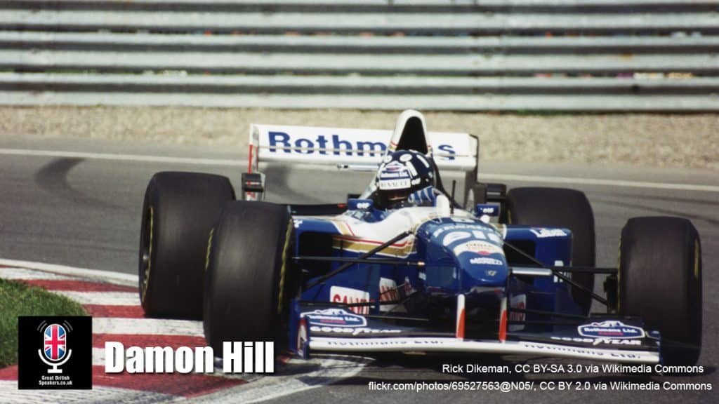 Damon Hill hire 1996 Formula 1 World Drivers Champion speaker book at agent Great British Speakers