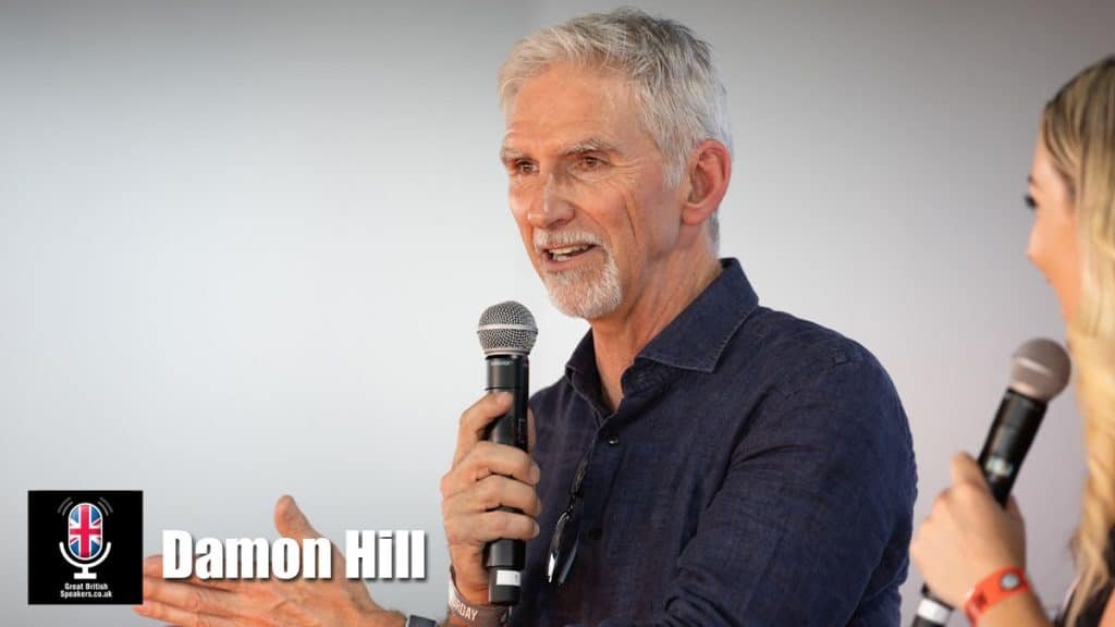 Damon Hill hire 1996 Formula 1 World Drivers Champion speaker book at agent Great British Speakers