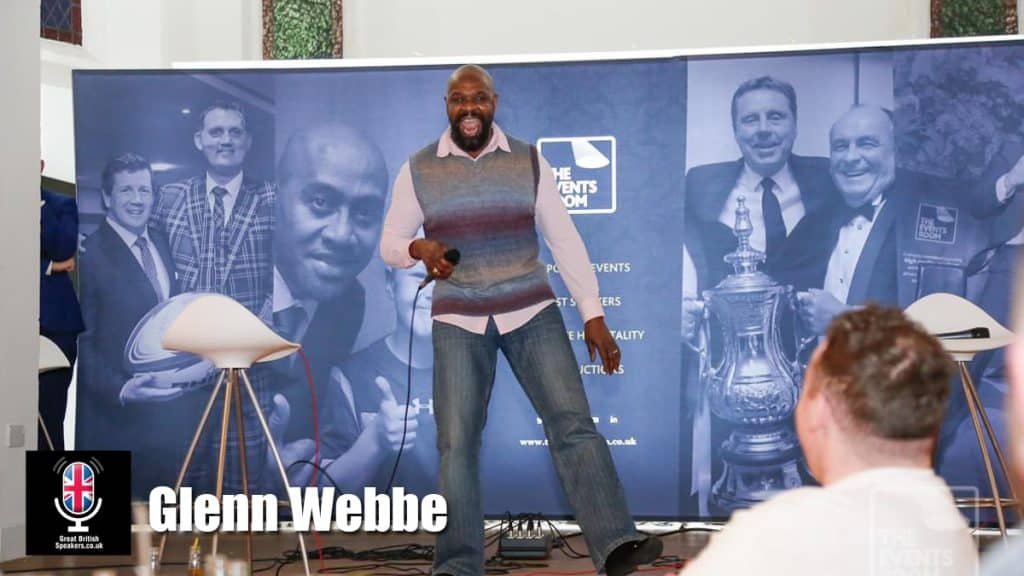 Glenn Webbe hire Welsh former international Rugby union player speaker book at agent Great British Speakers....