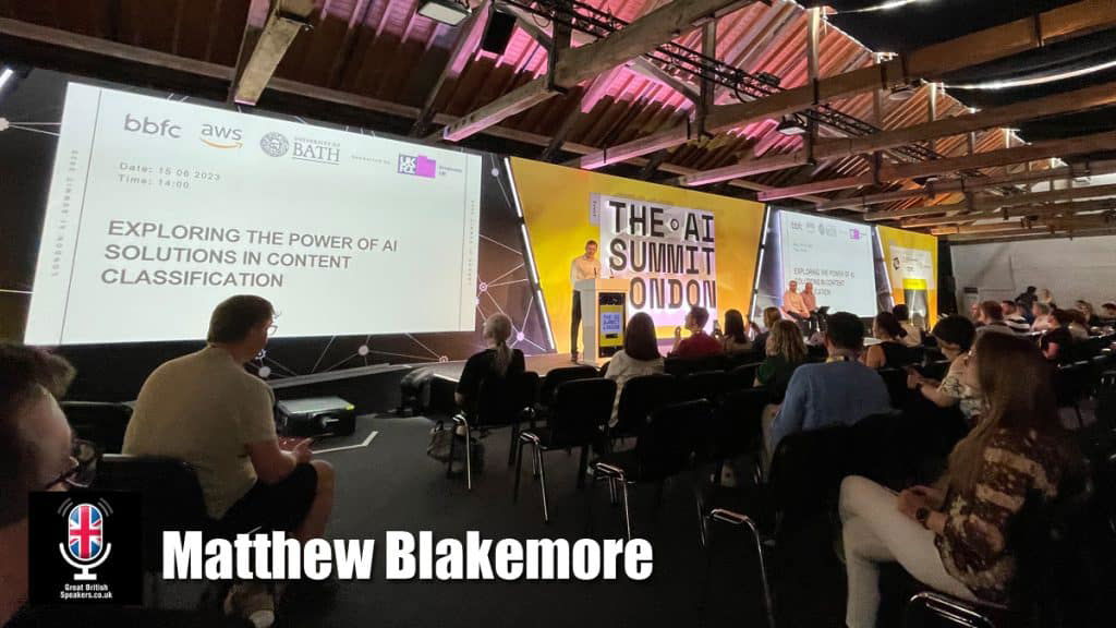 Matthew Blakemore hire award-winning tech visionary entrepreneur strategist Artificial Intelligence digital transformation AI strategy at agent Great British Speakers