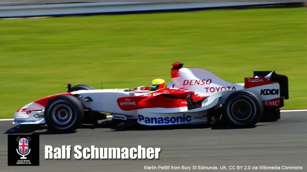 Ralf Schumacher hire Germany's best known sport's star speaker book at agent Great British Speakers....