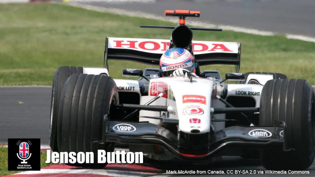 Jenson Button MBE hire UK's most successful racing driver speaker book at agent Great British Speakers