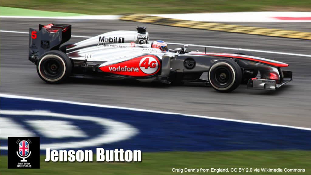 Jenson Button MBE hire UK's most successful racing driver speaker book at agent Great British Speakers.