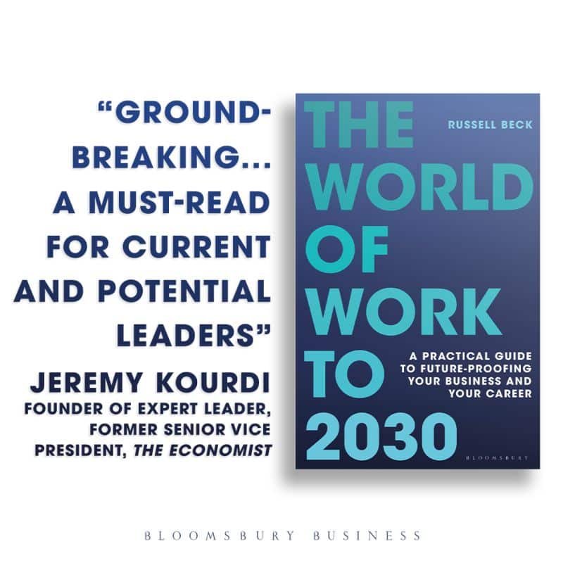 Russell Beck The World of Work to 2023 HR career book at agent Great British Speakers