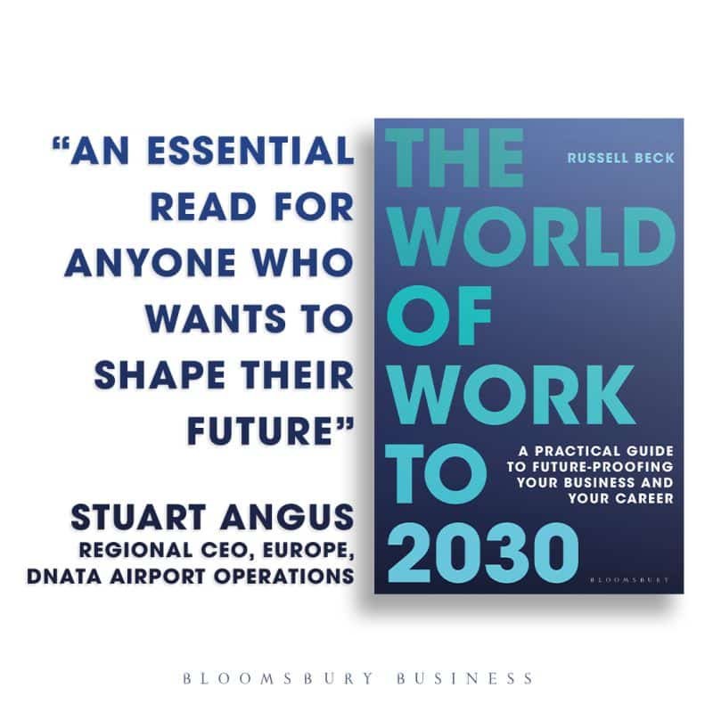 Russell Beck The World of Work to 2023 HR employment career book at agent Great British Speakers