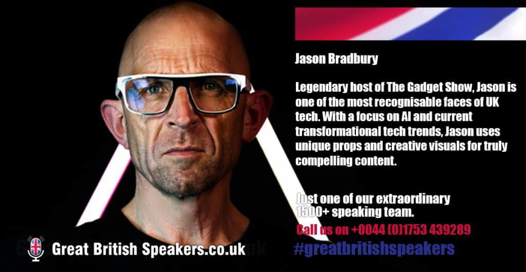 Jason Bradbury hire host of The Gadget Show speaker book at agent Great British Speakers