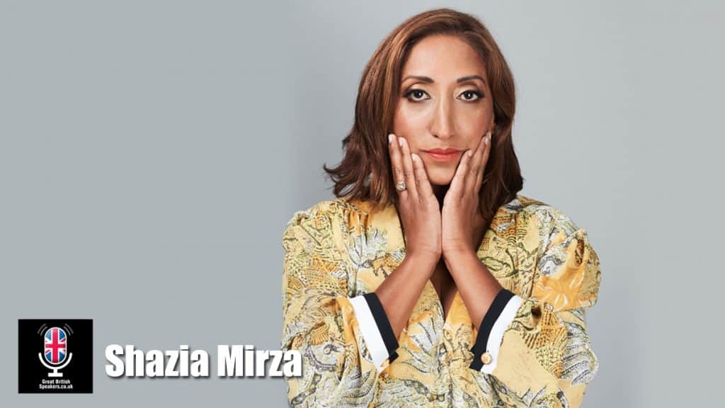 Shazia Mirza hire British Comedian speaker book at agent Great British Speakers