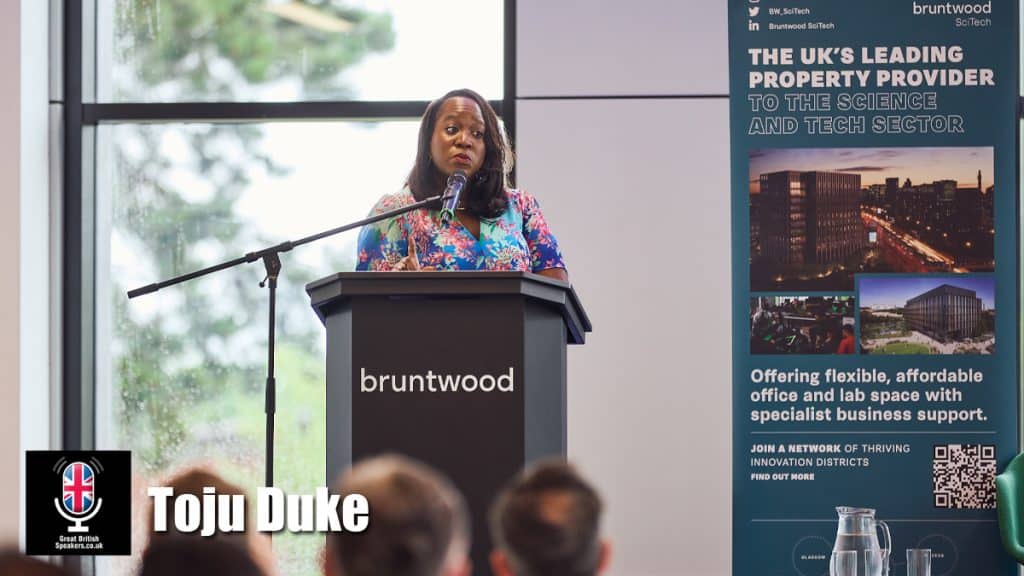 Toju Duke hire AI program Manager speaker book at agent Great British Speakers