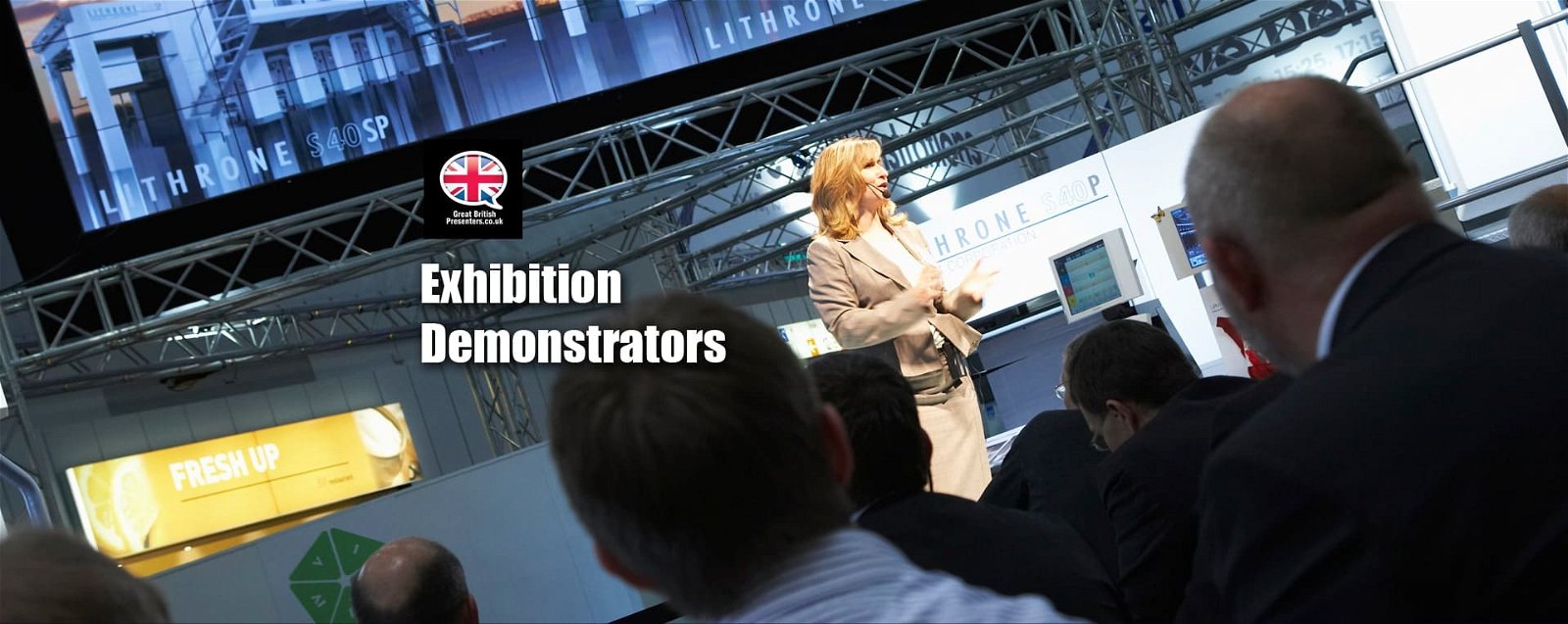 International multi lingual Exhibition stand specialist booth sales Demonstrators explainers at Great British Presenters-min