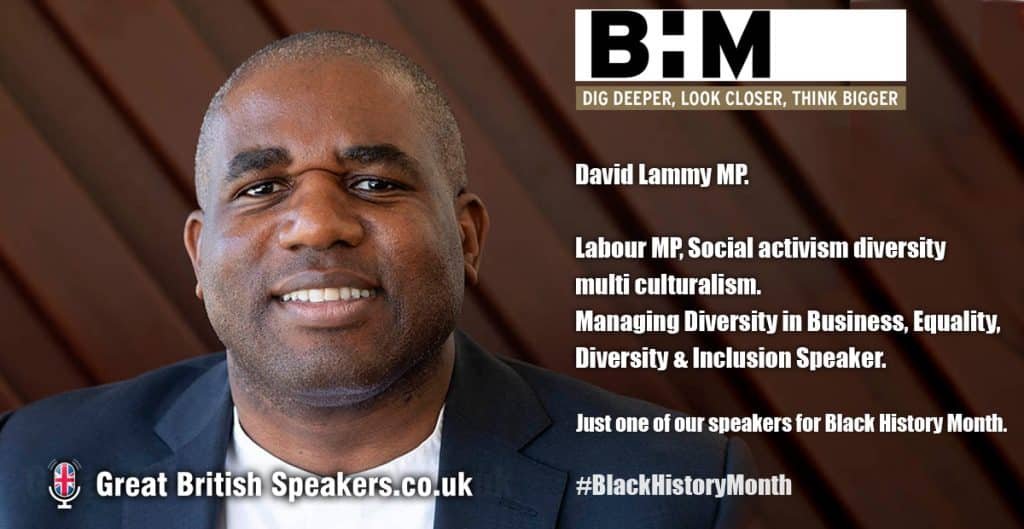 David Lammy MP Labour Tottenham Multi Culturalism Business Diversity Inclusion speaker at Great British Speakers LI